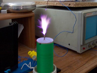 HF-SSTC generating plasma flame